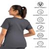 Maevn Matrix Womens Modern Fit Double V-Neck Medical Nurse Scrub Top, 3 Pockets, Inner Utility Loop, Bungee Loop Pewter view 3