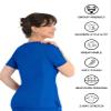 Maevn Matrix Womens Curved Mock Wrap Stretchy Medical Scrub Top Royal Blue view 3