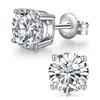 1 pair Adabele Real 925 Sterling Silver Hypoallergenic 5mm/0.5 Carat Stud Earrings Round Cut Cubic Zirconia CZ Imitation Diamond Gemstone Small Solitaire Women Jewelry SSE74-5 view 1