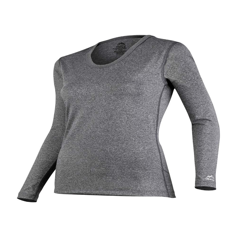 ColdPruf Women's Premium Performance Single Layer Base Layer, Long Sleeve Sun Protection Shirt and Thermal Shirt, Heather Grey, Small