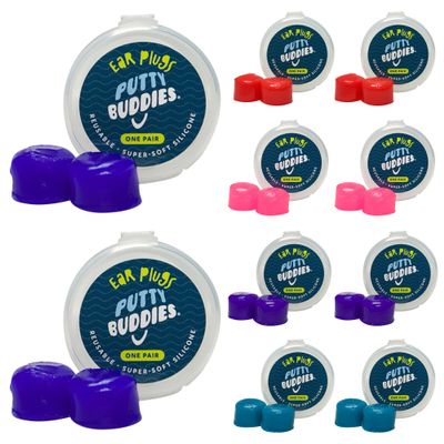 Earvolution Putty Buddies Earplugs for Swimming and Bathing - Doctor-Invented, Made in USA, Moldable Premium Silicone Plugs Help Prevent Swimmer's Ear, 10 Pair Pack - Assorted