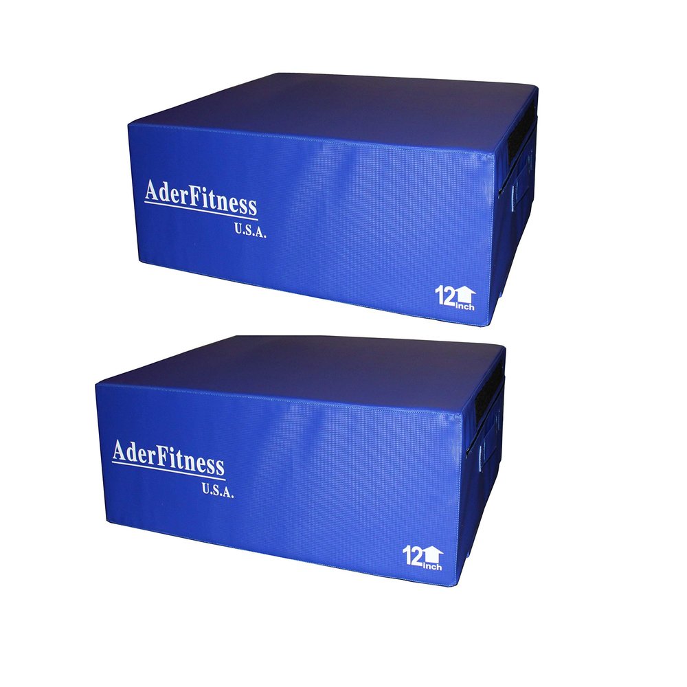 Ader Foam Soft Plyo Box 6'',12'',18'' - Commercial Grade (24'' (2pcsX12'') Blue)