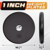 Yes4All Standard 1-inch Cast Iron Weight Plates 5, 7.5, 10, 15, 20, 25 lbs (Single & Pair), Black view 2