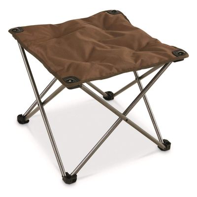 Guide Gear Camping Chair Foot Stool, Folding, Collapsible, Portable Footrest Brown