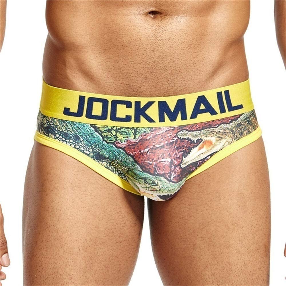 JOCKMAIL Sexy Men's Underwear - Fun Playful Printed Briefs & Shorts (M, 1)