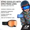 Julbo Atmo Youth Goggles, Gray/Black/Blue Frame - Spectron 3 Orange Lens w/Silver Mirror view 2