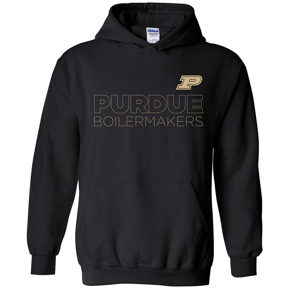 AH1163 - Purdue Boilermakers Modern Outline Hoodie - Large - Black