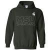 AH1163 - Michigan State Spartans Modern Outline Hoodie - Medium - Forest view 1