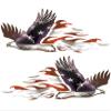 Bald Eagle American Flag Decals - 2 Piece Set - Peterbilt 379 389 Kenworth W900L W900 view 2