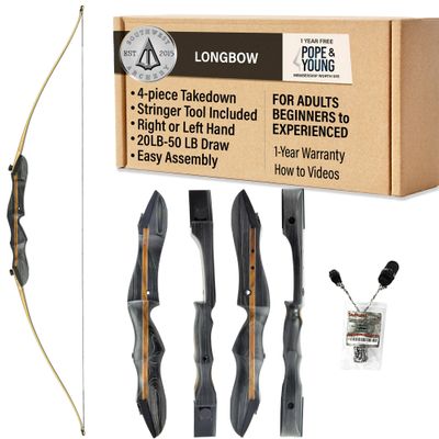Southwest Archery 64" Ghost Takedown Longbow w/Stringer Tool - (Left Hand, 29lb)