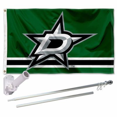 Dallas Stars Flag Pole and Bracket Set