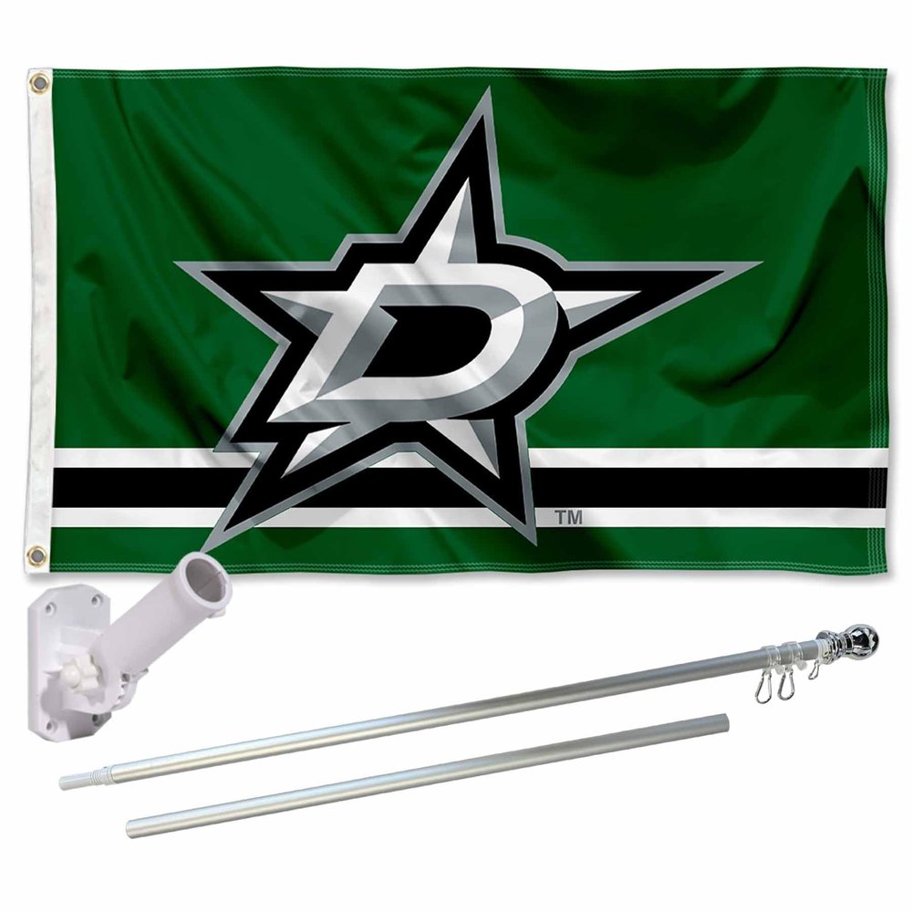 Dallas Stars Flag Pole and Bracket Set