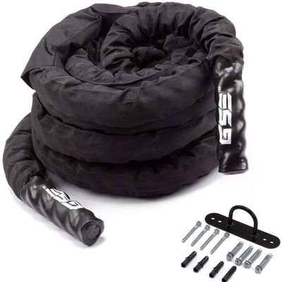 GSE Games & Sports Expert Gym Battle Rope, Heavy Workout Battle Ropes for Indoor & Outdoor Workout, Exercise Ropes for Strength Training - 30 Feet