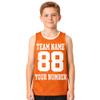 Custom Basketball Jersey for Kids Boys Girls Personalized Youth Mesh Shirt with Name and Number, Team Uniform Sports Tee Deep Orange view 1