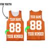 Custom Basketball Jersey for Kids Boys Girls Personalized Youth Mesh Shirt with Name and Number, Team Uniform Sports Tee Deep Orange view 4