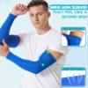 HiRui Arm Compression Sleeves for Men Women Youth Kids, UV Protection 20-30mmHG Support, Great for Running Cycling Basketball Golf Tattoo Cover, Breathable Moisture-Wicking (Blue, Large) view 2