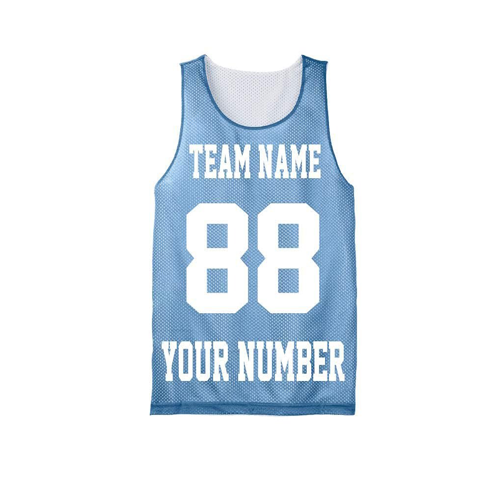 Personalize Your Own Team Basketball Jersey with Your Custom Name and Number (US, Alpha, X-Small, Regular, Regular, Caroline Blue)