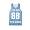 Personalize Your Own Team Basketball Jersey with Your Custom Name and Number (US, Alpha, X-Small, Regular, Regular, Caroline Blue) view 1