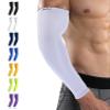 HiRui Arm Compression Sleeves for Men Women Youth Kids, UV Protection 20-30mmHG Support, Great for Running Cycling Basketball Golf Tattoo Cover, Breathable Moisture-Wicking (White, Medium) view 1