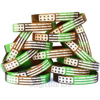 Fifteen (15) Camo Vintage Flag Wristbands