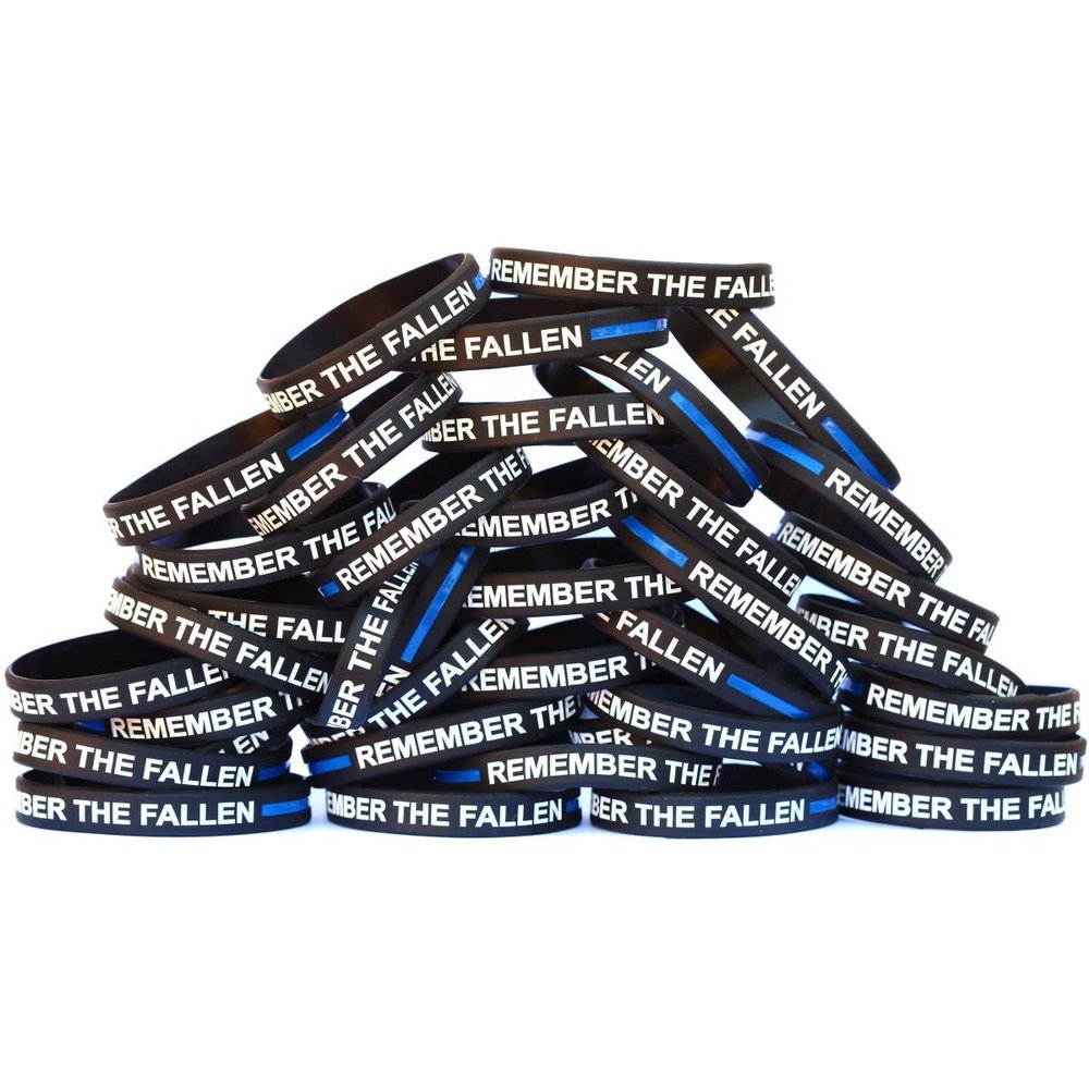SayitBands One Hundred (100) Bold Remember the Fallen Wristband Bracelets