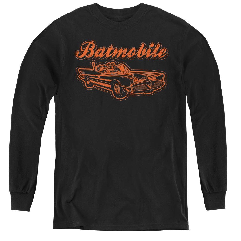 Batman Batmobile Youth Long Sleeve T Shirt, X-Large Black