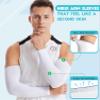 HiRui Arm Compression Sleeves for Men Women Youth Kids, UV Protection 20-30mmHG Support, Great for Running Cycling Basketball Golf Tattoo Cover, Breathable Moisture-Wicking (White, Large) view 2