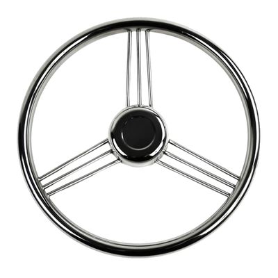 MARINE CITY 316 Grade Stainless Steel Polished Steering Wheel 15 Degree Dish 9 Spokes 13-1/2 Inches for Boats Yachts Ships (Pack of 1)