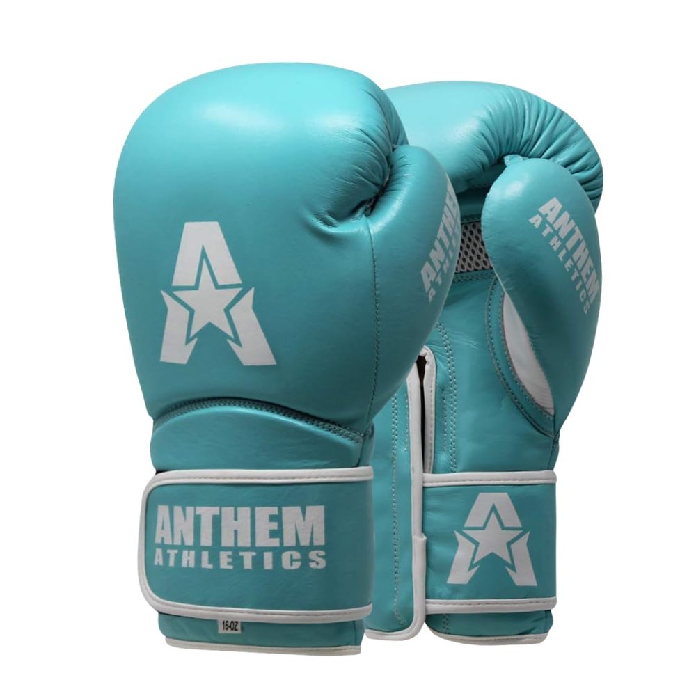 Anthem Athletics Stormbringer Full Grain Leather Boxing Gloves 16 oz Men & Women Muay Thai Gloves Kickboxing Gloves Available As 12 oz 14 oz or 16 oz Boxing Gloves - Iconic Tiffany - 12 oz.