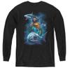 Aquaman Movie Swimming with Sharks Youth Long Sleeve T Shirt, Medium view 1