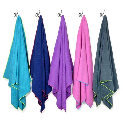 Flow Microfiber Quick Dry Swim Towel - Pool Towels for Competitive Swimming and Other Water Sports with Medium and Large Options Available (Purple, Medium (47 x 20))