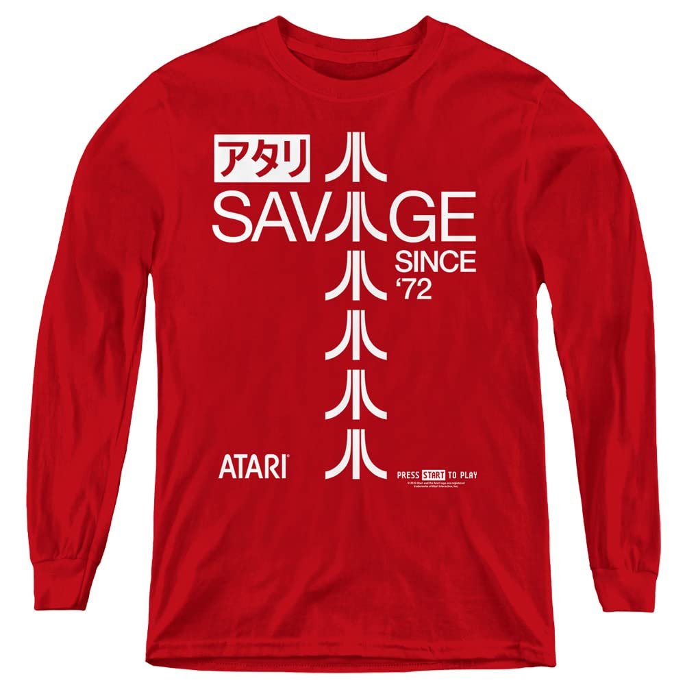 Atari Savage 72 Youth Long Sleeve T Shirt, Large Red