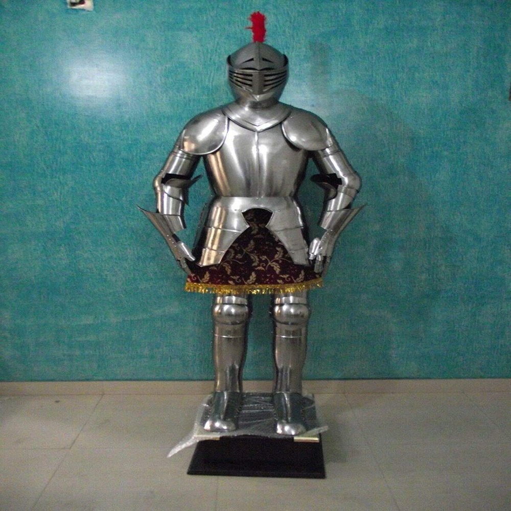 THENAUTICALMART Medieval Knight Suit of Templar Toledo Armor Combat Full Body Armour Suit-Stand (Carbon-Steel)
