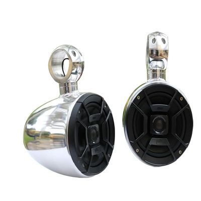 Krypt 6.5" Loaded Aluminum Wakeboard Tower Speakers with Polk Audio DB652, Wired Full Range Outdoor Audio Stereo for ATV, UTV, Quad, Jeep, Boat, Tubing Sizes 1 1/4-3 inch (Polished)