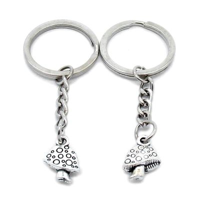 5 Items Metal Keychain Keyring Key Tags Chains Rings Jewelry Bag Charms C2DM2 Mushroom