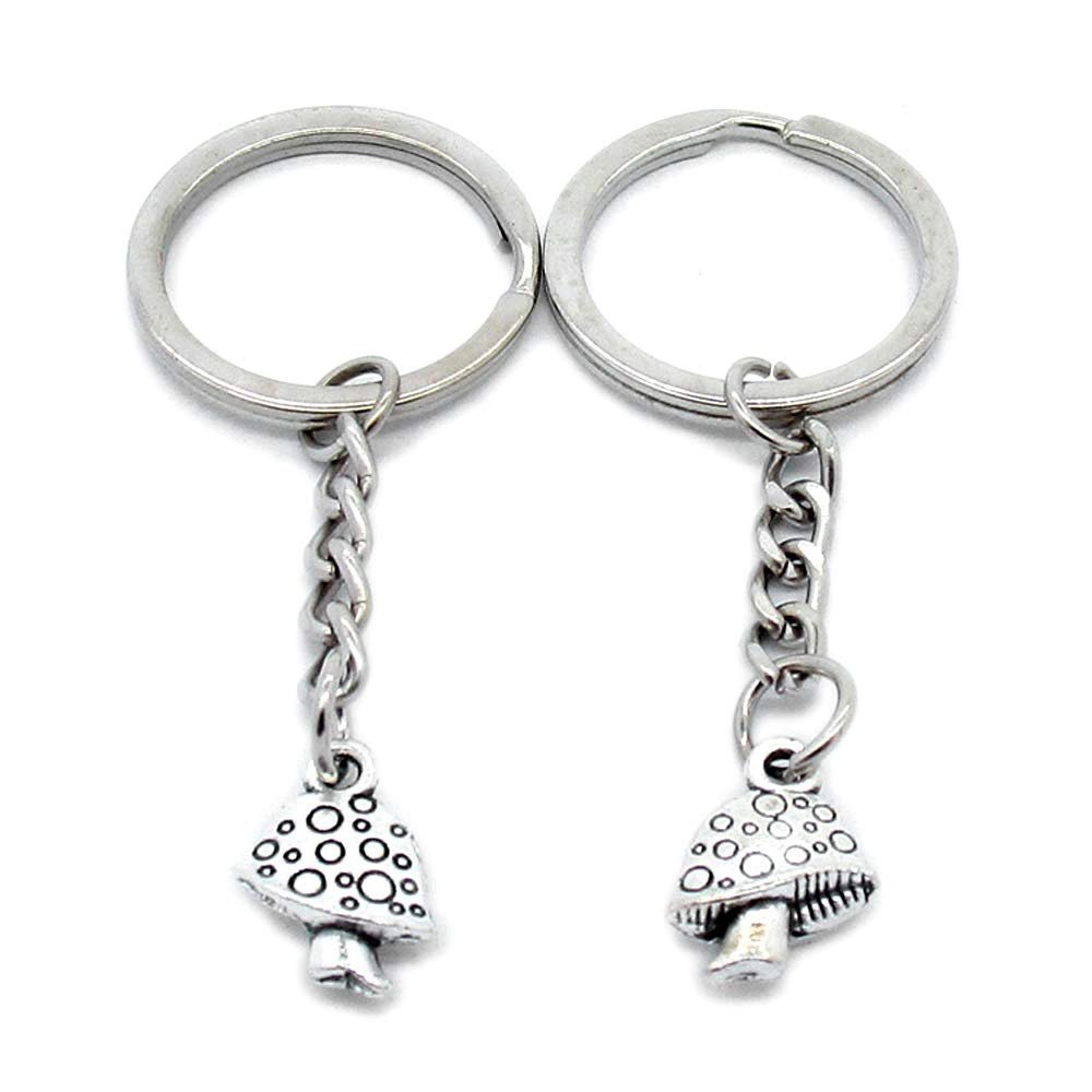 5 Items Metal Keychain Keyring Key Tags Chains Rings Jewelry Bag Charms C2DM2 Mushroom