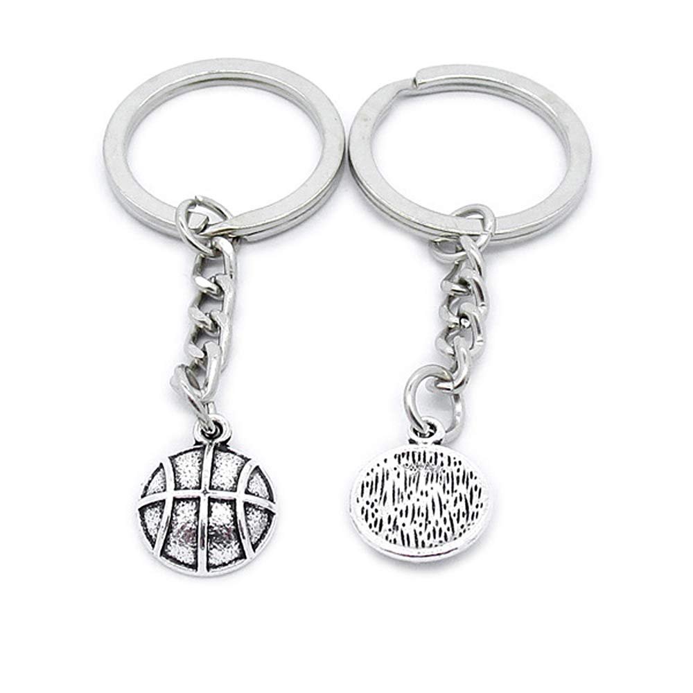 1 Item Metal Keychain Keyring Key Tags Chains Rings Jewelry Bag Charms CM4Y6 Basketball