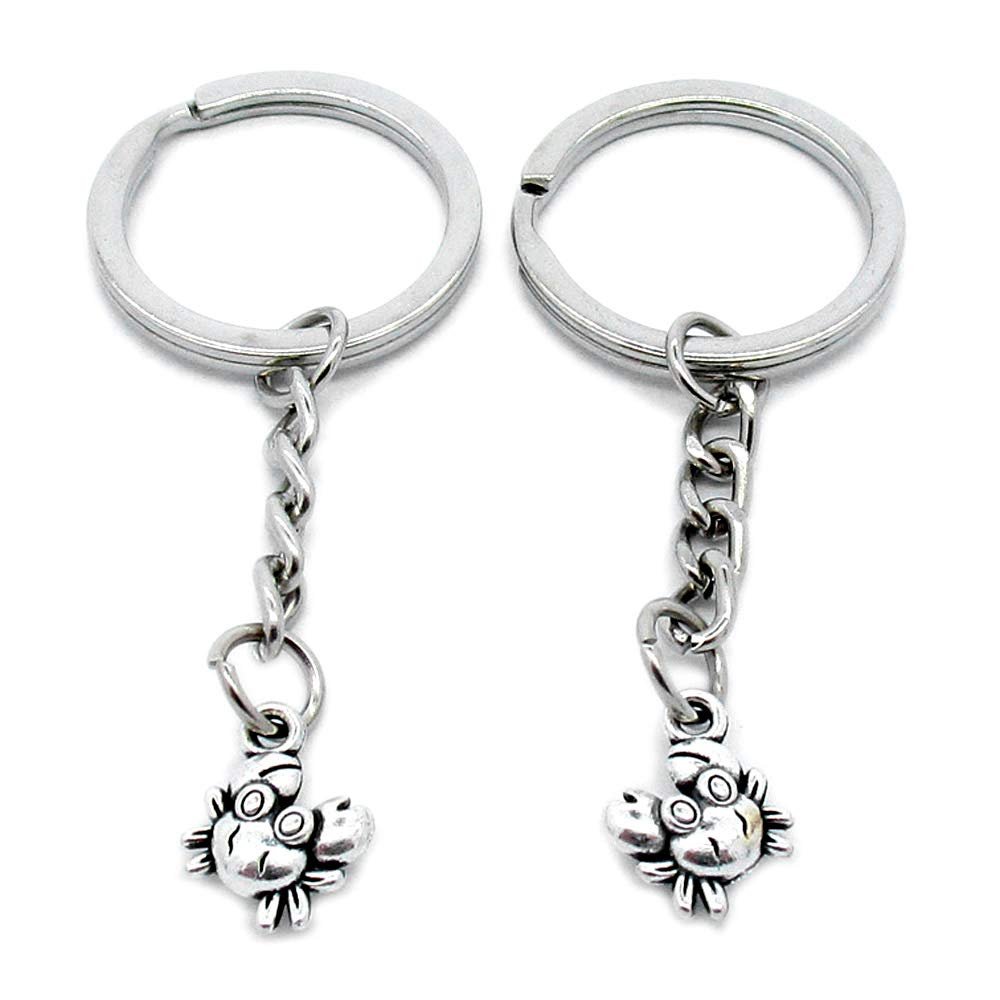 1 Item Metal Keychain Keyring Key Tags Chains Rings Jewelry Bag Charms F8MY4 Crab