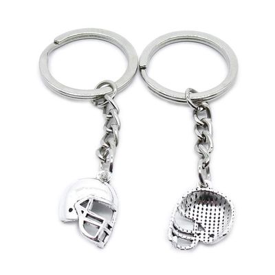 1 Item Metal Keychain Keyring Key Tags Chains Rings Jewelry Bag Charms GT1O2 Football Helmet
