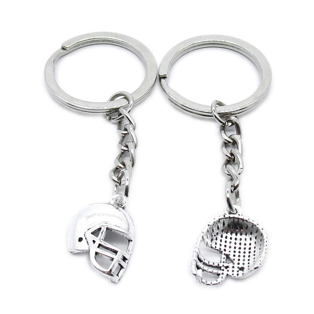 1 Item Metal Keychain Keyring Key Tags Chains Rings Jewelry Bag Charms GT1O2 Football Helmet
