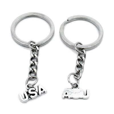 1 Item Metal Keychain Keyring Key Tags Chains Rings Jewelry Bag Charms P7FW6 USA Tag Signs