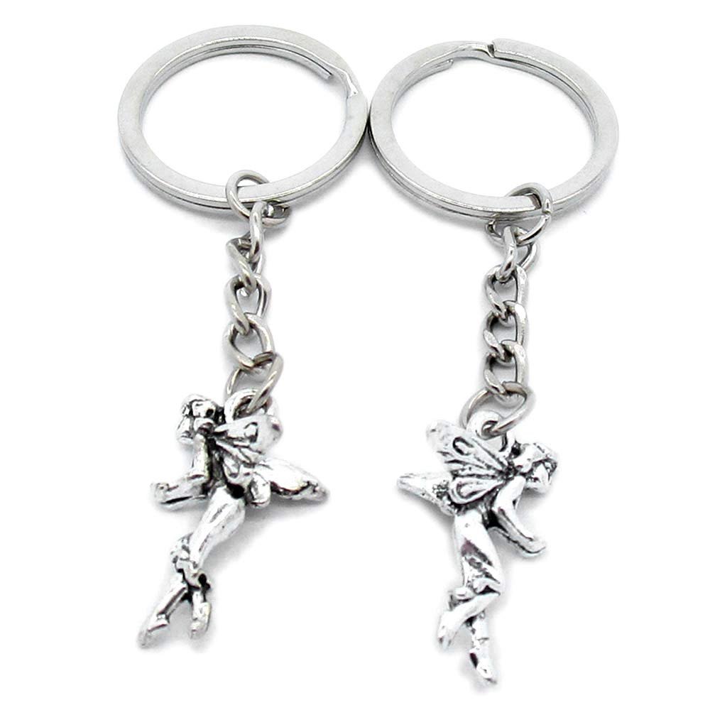 1 Item Metal Keychain Keyring Key Tags Chains Rings Jewelry Bag Charms G1MU8 Elf Fairy Angel
