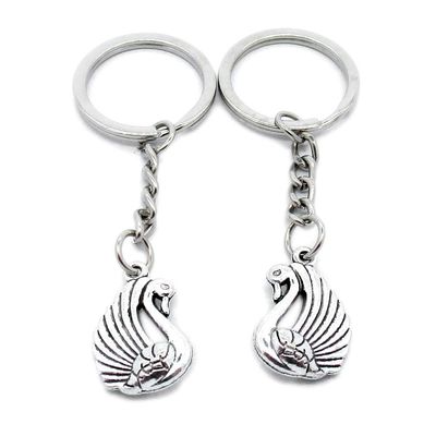 1 Item Metal Keychain Keyring Key Tags Chains Rings Jewelry Bag Charms K2YI7 Swan Goose