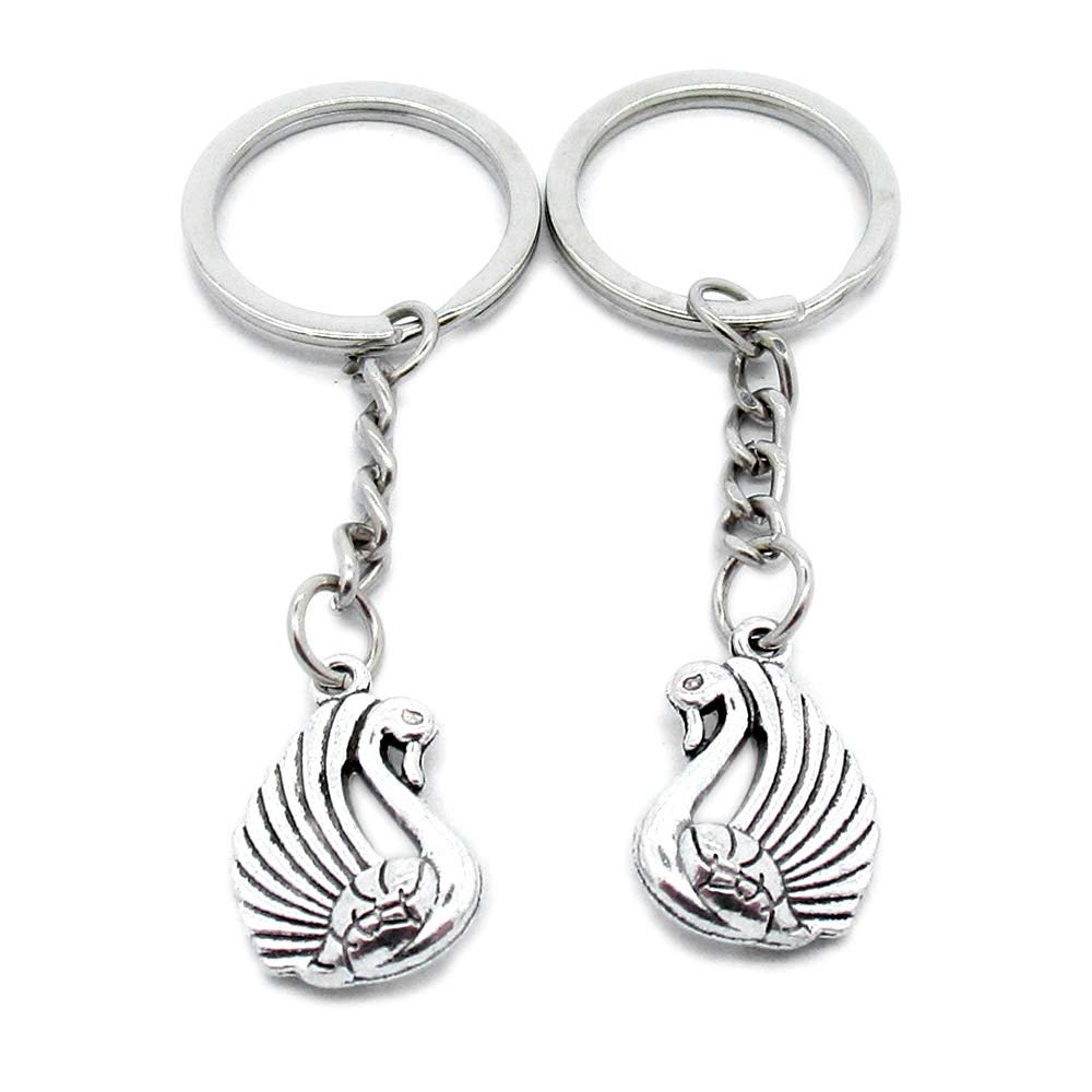 1 Item Metal Keychain Keyring Key Tags Chains Rings Jewelry Bag Charms K2YI7 Swan Goose