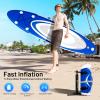 Goplus Inflatable Stand Up Paddle Board, 10FT/10.5FT/11FT SUP with Accessory Pack, Adjustable Paddle, Carry Bag, Fin, Hand Pump, Leash, Repair Kit (Navy, 10 FT) view 2