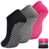 SkiBeaut Yoga Grips Non Slip Socks Pilates Anti Skid Sticky Grippers Ballet Barre Socks for Women 3 Pairs US Women size 5-8 view 1
