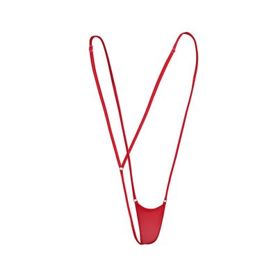YEAHDOR Women's Sexy One Piece Sling Shot G-String Extreme Micro Mini Monokini Swimwear Underwear Red One Size