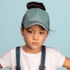 C.C Kids Glitter Ponytail Baseball Cap  Sparkly Toddler Trucker Hat for Girls with Messy Bun Slot, Adjustable Velcro, Fits 20"-21" Head Circumference (Ages 2-5) (Mint) view 2