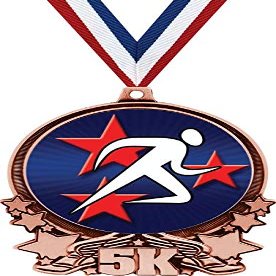 5K Medals, 3" Abstract Running Medal, Great 5K Running Medal Awards Bronze 50 Pack Prime