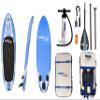 Dunnrite Products Inflatable Stand Up Paddle Board Kit (SUP with Paddle, Backpack Travel Bag, Pump, Fins, & Coiled Leash) (Blue and White) view 1